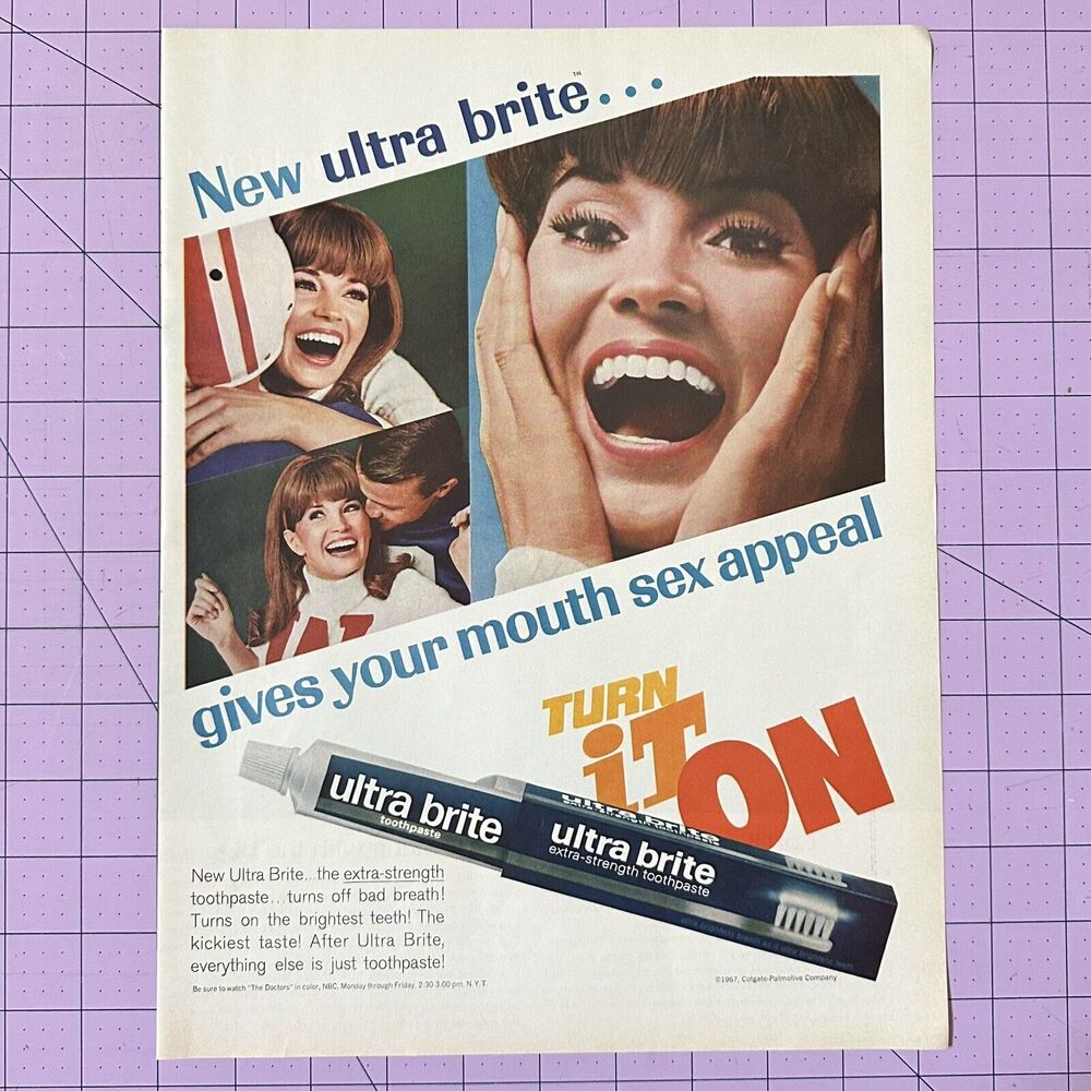 Ultra Brite Toothpaste 1967 Life Print Add Sex Appeal